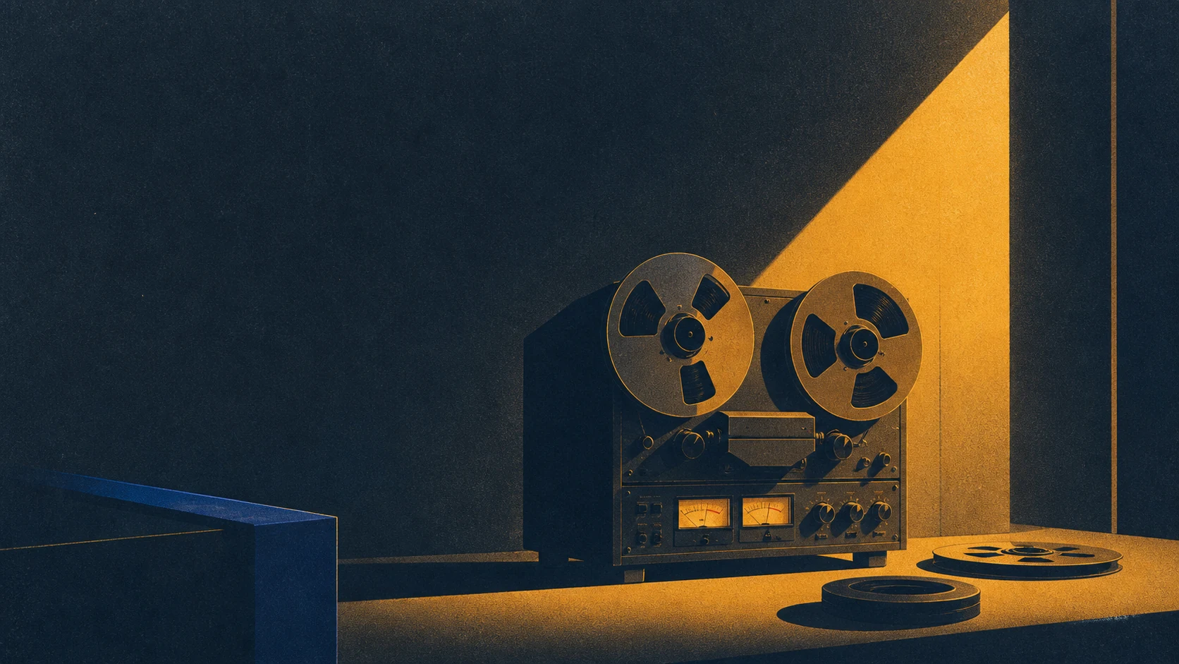 Analog reel-to-reel recorder in an architectural listening room